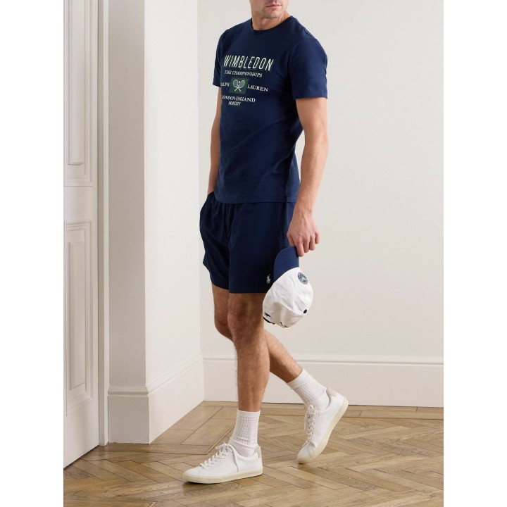 Polo Ralph Lauren - T-shirt Wimbledon imprimé en jersey de coton recyclé - Bleu